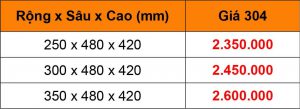 Bảng giá Kệ gia vị inox 304.vn bắt mặt hộc - có ray giảm chấn - GV0304